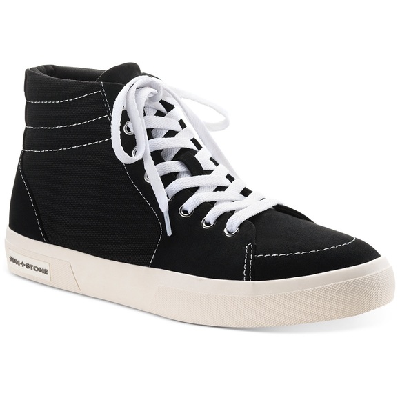 Sun and Stone Men’s Jett Black Hightop Sneakers Sz 10 - Picture 1 of 6
